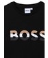 Koszulka Boss t-shirt bawełniany dziecięcy kolor czarny z nadrukiem