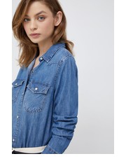 Koszula koszula jeansowa damska regular z kołnierzykiem klasycznym - Answear.com Gap