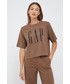 Bluzka Gap t-shirt bawełniany kolor brązowy