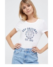 Bluzka t-shirt bawełniany kolor biały - Answear.com Gap