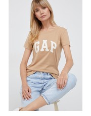 Bluzka t-shirt bawełniany kolor beżowy - Answear.com Gap