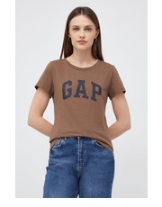 Bluzka t-shirt bawełniany kolor brązowy - Answear.com Gap