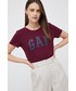 Bluzka Gap t-shirt bawełniany kolor bordowy