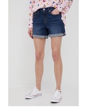 Spodnie szorty jeansowe damskie kolor granatowy medium waist - Answear.com Gap