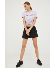 Spodnie szorty damskie kolor czarny gładkie high waist - Answear.com Gap