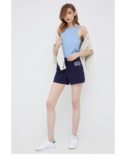 Spodnie szorty damskie kolor granatowy z aplikacją high waist - Answear.com Gap