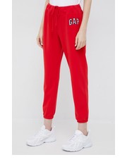 Spodnie spodnie dresowe damskie kolor czerwony z aplikacją - Answear.com Gap