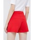 Spodnie Gap szorty damskie kolor czerwony z aplikacją high waist