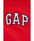 Spodnie Gap szorty damskie kolor czerwony z aplikacją high waist