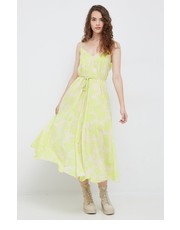 Sukienka sukienka bawełniana kolor żółty maxi rozkloszowana - Answear.com Gap