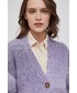 Sweter Gap kardigan damski kolor fioletowy ciepły