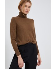 Sweter sweter wełniany damski kolor brązowy lekki z golfem - Answear.com Gap