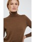 Sweter Gap sweter wełniany damski kolor brązowy lekki z golfem