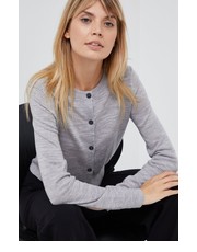Sweter kardigan wełniany damski kolor szary lekki - Answear.com Gap