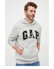 Bluza męska bluza męska kolor szary z kapturem z aplikacją - Answear.com Gap