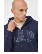 Bluza męska bluza męska kolor granatowy z kapturem z aplikacją - Answear.com Gap