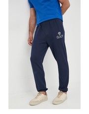 Spodnie męskie spodnie dresowe męskie kolor granatowy z nadrukiem - Answear.com Gap