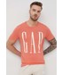 T-shirt - koszulka męska Gap t-shirt bawełniany kolor pomarańczowy z nadrukiem