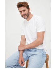 T-shirt - koszulka męska t-shirt bawełniany kolor biały gładki - Answear.com Gap