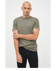 T-shirt - koszulka męska t-shirt bawełniany kolor zielony gładki - Answear.com Gap