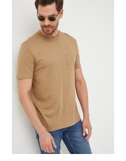 T-shirt - koszulka męska t-shirt bawełniany kolor brązowy gładki - Answear.com Gap