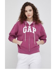 Bluza bluza damska kolor fioletowy z kapturem z nadrukiem - Answear.com Gap