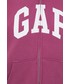 Bluza Gap bluza damska kolor fioletowy z kapturem z nadrukiem