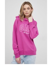 Bluza bluza damska kolor różowy z kapturem z nadrukiem - Answear.com Gap