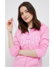 Bluza bluza damska kolor różowy z kapturem z aplikacją - Answear.com Gap