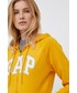 Bluza Gap bluza damska kolor żółty z kapturem z aplikacją