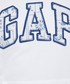 Bluza Gap bluza damska kolor biały z kapturem z aplikacją