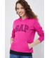 Bluza Gap bluza damska kolor różowy z kapturem z aplikacją