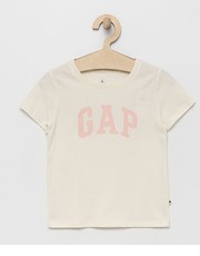 Koszulka t-shirt bawełniany dziecięcy kolor beżowy - Answear.com Gap