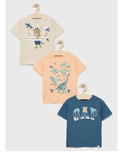 Koszulka t-shirt bawełniany dziecięcy (3-pack) z nadrukiem - Answear.com Gap