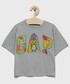 Koszulka Gap t-shirt dziecięcy kolor szary z nadrukiem