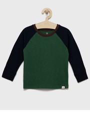 Koszulka longsleeve bawełniany dziecięcy kolor zielony wzorzysty - Answear.com Gap