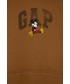 Bluza Gap Bluza dziecięca kolor brązowy z kapturem z nadrukiem