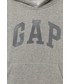 Bluza Gap Bluza dziecięca kolor szary z kapturem z nadrukiem
