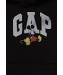 Bluza Gap bluza dziecięca x Disney kolor czarny z kapturem z nadrukiem