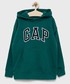 Bluza Gap bluza dziecięca kolor zielony z kapturem z aplikacją
