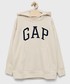 Bluza Gap bluza dziecięca kolor beżowy z kapturem z aplikacją