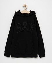 Bluza bluza dziecięca kolor czarny z kapturem z aplikacją - Answear.com Gap