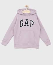 Bluza bluza dziecięca kolor fioletowy z kapturem z aplikacją - Answear.com Gap