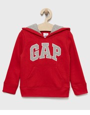 Bluza bluza dziecięca kolor czerwony z kapturem z aplikacją - Answear.com Gap