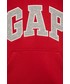 Bluza Gap bluza dziecięca kolor czerwony z kapturem z aplikacją