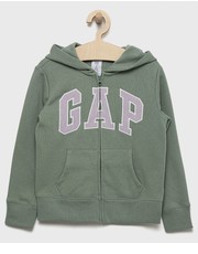 Bluza bluza dziecięca kolor zielony z kapturem z aplikacją - Answear.com Gap