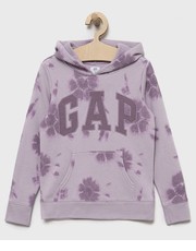 Bluza bluza dziecięca kolor fioletowy z kapturem z aplikacją - Answear.com Gap