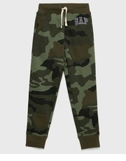 Spodnie spodnie dresowe dziecięce kolor zielony wzorzyste - Answear.com Gap