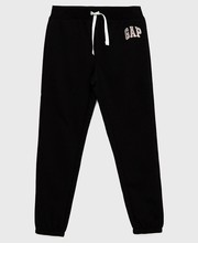 Spodnie spodnie dresowe dziecięce kolor czarny z nadrukiem - Answear.com Gap