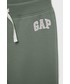 Spodnie Gap spodnie dresowe dziecięce kolor zielony z nadrukiem